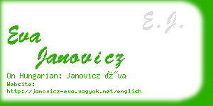 eva janovicz business card